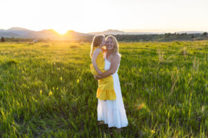 Littleton family photographer mini photo session photography Colorado mother daughter sunset golden hour fun sweet silly connection