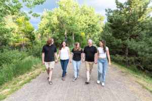 Littleton family photographer Writer's Vista park Colorado summer rainbow kids mother father son daughters bridge photography rain golden hour