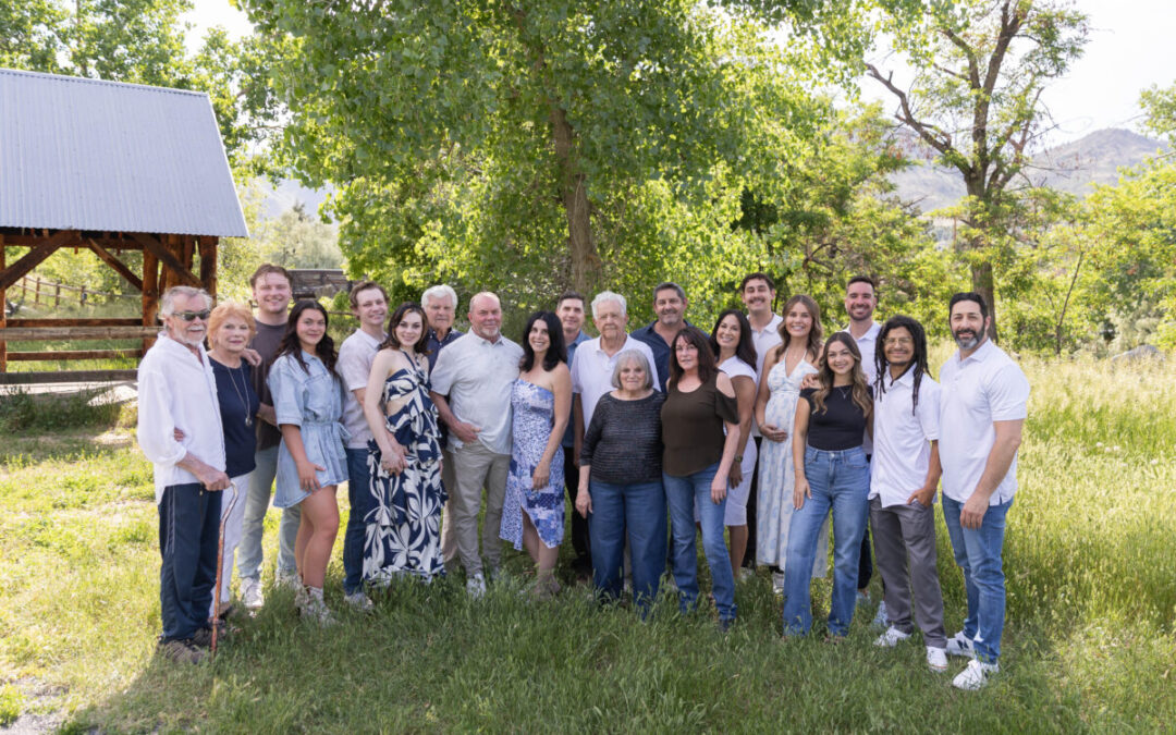 An extended family session at Clear Creek in Golden, Colorado