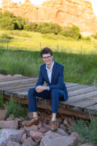 Littleton high school senior photographer Front Range Christian teen boy photography Colorado South Valley red rocks suit tech technology theater kid Class of 2026