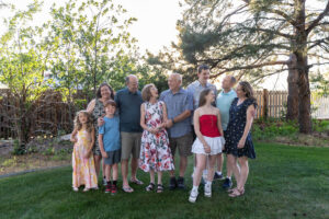 Littleton family photographer extended cousins grandparents Colorado photography sunset private land married marriage siblings