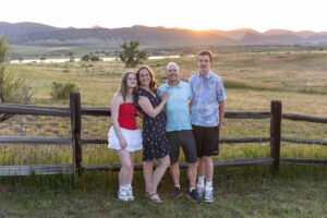 Littleton family photographer extended cousins grandparents Colorado photography sunset private land married marriage siblings