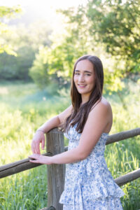 Littleton high school senior photographer Colorado Heritage fence fencer girl Lair O' the Bear sunset water river photography college bound pre-med smart student