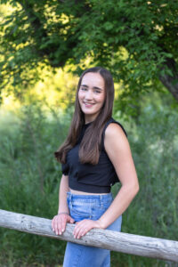 Littleton high school senior photographer Colorado Heritage fence fencer girl Lair O' the Bear sunset water river photography college bound pre-med smart student