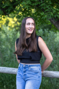 Littleton high school senior photographer Colorado Heritage fence fencer girl Lair O' the Bear sunset water river photography college bound pre-med smart student