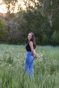 Littleton high school senior photographer Colorado Heritage fence fencer girl Lair O' the Bear sunset water river photography college bound pre-med smart student