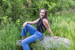 Littleton high school senior photographer Colorado Heritage fence fencer girl Lair O' the Bear sunset water river photography college bound pre-med smart student