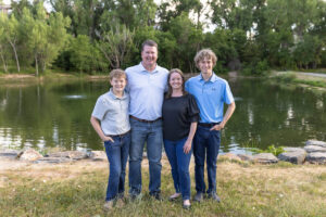 Littleton family photographer Fly'N B park Colorado Highlands Ranch photography sunset brothers mother father sons boys high school senior teenagers