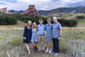 Littleton high school senior photographer South Valley Colorado family photo session portrait Navy siblings red rocks dogs photography sunset cross country track