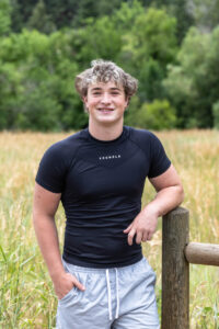 Littleton high school senior photographer Colorado Lair o' the Bear park South Valley photography sunset foothills football player Chatfield student class of 2026 teen teenager boy