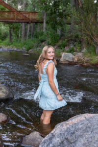 Littleton high school senior photographer Heritage Class of 2026 Colorado photography nature sunset swimmer violin Morrison water river summer