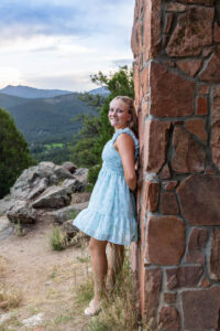 Littleton high school senior photographer Heritage Class of 2026 Colorado photography nature sunset swimmer violin Mt. Falcon park