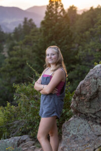 Littleton high school senior photographer Heritage Class of 2026 Colorado photography nature sunset swimmer violin summer Mt. Falcon park