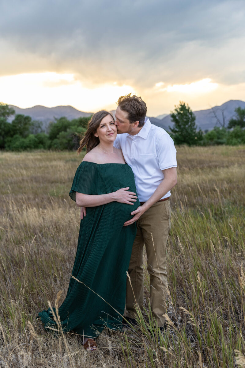 Littleton family and maternity photographer photo session Harriman Lake Colorado sunset baby bump big brother little sister photography summer water foothills