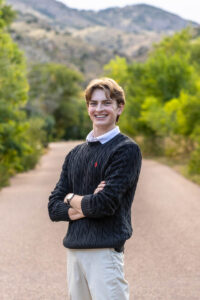 Littleton high school senior photographer Morrison Park Chatfield biker skier photography sunset river water Texas teen teenager boy class of 2026 Colorado foothills