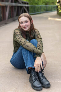 Littleton high school senior photographer teenager Downtown Morrison urban Lair O' the Bear Park nature water river bridge saber sword flag team photography sunset Colorado foothills
