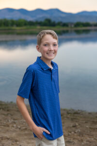Littleton family photographer Harriman Lake Lakewood Colorado foothills water photography boys brothers parents mountain views sunset