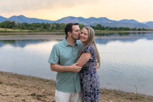 Littleton family photographer Harriman Lake Lakewood Colorado foothills water photography boys brothers parents mountain views sunset