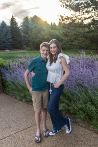 Littleton high school senior photographer Heritage class of 2026 dance dancer ballet pointe shoes family photography house home brother sister siblings Colorado