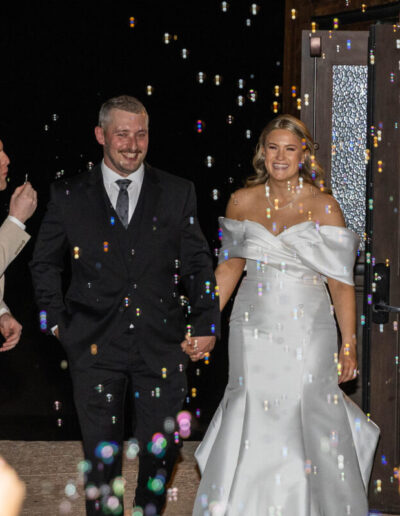 Littleton wedding photographer Colorado bride and groom photography bubble exit marriage married husband wife Pinecrest venue Palmer Lake