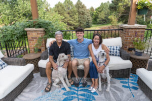 Littleton high school senior photographer photography Colorado Cherry Creek class of 2026 baseball player house home dogs family parents son