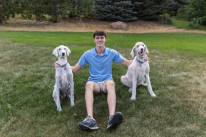 Littleton high school senior photographer photography Colorado Cherry Creek class of 2026 baseball player house home dogs family parents son