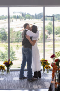 Littleton wedding photographer Journey church couples photography Colorado bride and groom married marriage family flowers bouquet ceremony first kiss