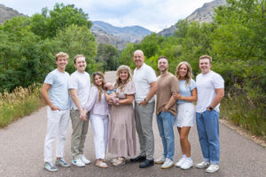 Littleton family photographer Morrison Colorado foothills photography sunset kids grandson grandchild grandparents Utah California Arizona mission trip Mormon mother father children