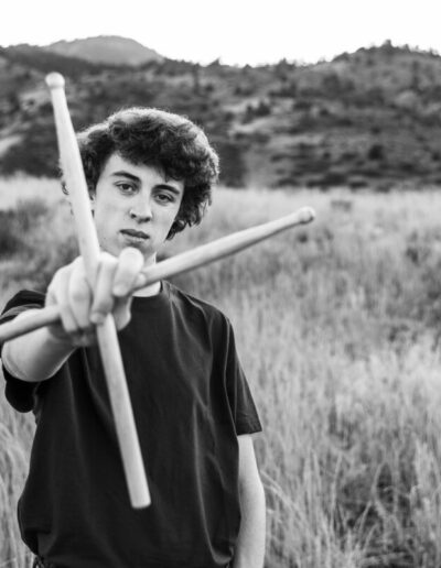 Littleton high school senior photographer drummer percussion Chatfield Morrison Mt. Falcon east red rocks class of 2026 photography