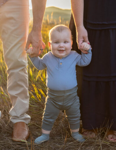 Littleton family photographer baby mother father sunset Colorado foothills photography