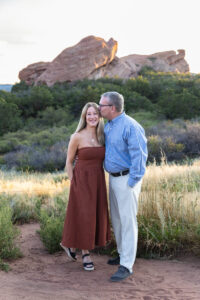 Littleton family photographer South Valley Colorado red rocks photography sunset older children mother father daughter son birthday visit