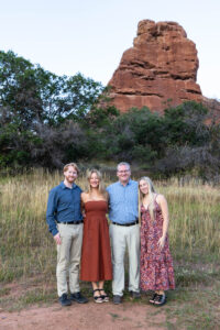 Littleton family photographer South Valley Colorado red rocks photography sunset older children mother father daughter son birthday visit