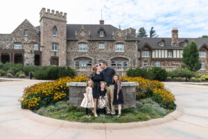 Littleton family photographer Highlands Ranch Mansion Colorado sisters mother father daughters girls fancy dresses photography flowers