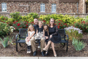 Littleton family photographer Highlands Ranch Mansion Colorado sisters mother father daughters girls fancy dresses photography flowers