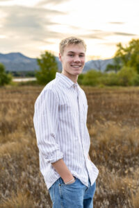Littleton high school senior photographer bike rider mountain biker Colorado Chatfield photography Mt. Falcon west Harriman Lake son brother class of 2026 swim dive sunset 