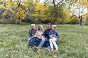 Littleton family photographer mini sessions Morrison Park fall photography Colorado dogs puppies couples mother father kids children siblings bridge river color brother sister baby