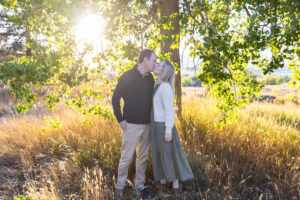 Littleton family photographer dog twins Fly'N B Park in Highlands Ranch Colorado photography fall leaves siblings brother sister beagle sunset