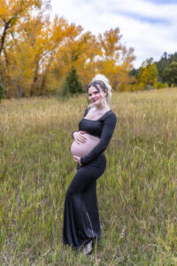 Littleton maternity and baby photographer family bump pregnant pregnancy Lair O' the Bear Park Colorado photography fall color leaves cowboy hats