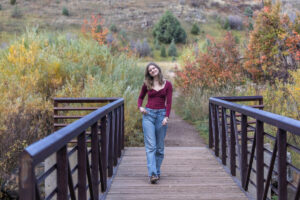 Littleton high school senior photographer Lair O' the Bear Park Morrison Colorado fall foliage photography teenager teen girl river water