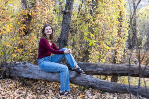 Littleton high school senior photographer Lair O' the Bear Park Morrison Colorado fall foliage photography teenager teen girl river water