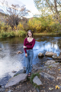 Littleton high school senior photographer Lair O' the Bear Park Morrison Colorado fall foliage photography teenager teen girl river water