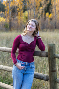 Littleton high school senior photographer Lair O' the Bear Park Morrison Colorado fall foliage photography teenager teen girl river water