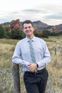 Littleton high school senior photographer Colorado Highlands Ranch Eagle Scout boy scout mountain views nursing Mesa college photography sunset theater red rocks