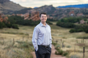 Littleton high school senior photographer Colorado Highlands Ranch Eagle Scout boy scout mountain views nursing Mesa college photography sunset theater red rocks