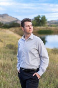 Littleton high school senior photographer Colorado Highlands Ranch Eagle Scout boy scout mountain views nursing Mesa college photography sunset theater red rocks