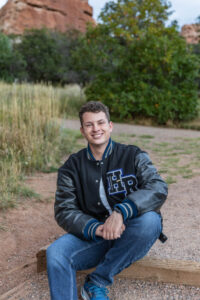 Littleton high school senior photographer Colorado Highlands Ranch Eagle Scout boy scout mountain views nursing Mesa college photography sunset theater red rocks