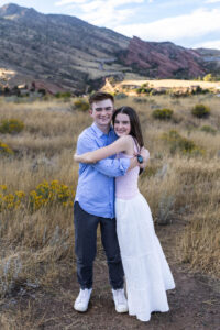Littleton high school senior photographer and family photographer photography Colorado Mt. Falcon park red rocks teen teenagers mother father siblings sister brother Mines college engineering dancer sunset