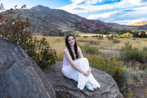 Littleton high school senior photographer and family photographer photography Colorado Mt. Falcon park red rocks teen teenagers mother father siblings sister brother Mines college engineering dancer sunset