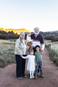 Littleton family photographer extended grandparents grandkids children kids mother father son daughter siblings Colorado South Valley Open Space photography foothills fall red rocks cousins
