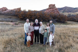 Littleton family photographer extended grandparents grandkids children kids mother father son daughter siblings Colorado South Valley Open Space photography foothills fall red rocks cousins